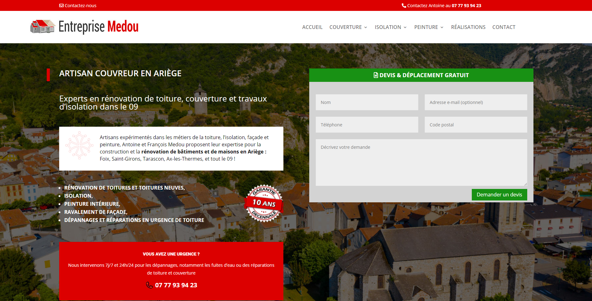 Site web Medou Artisans