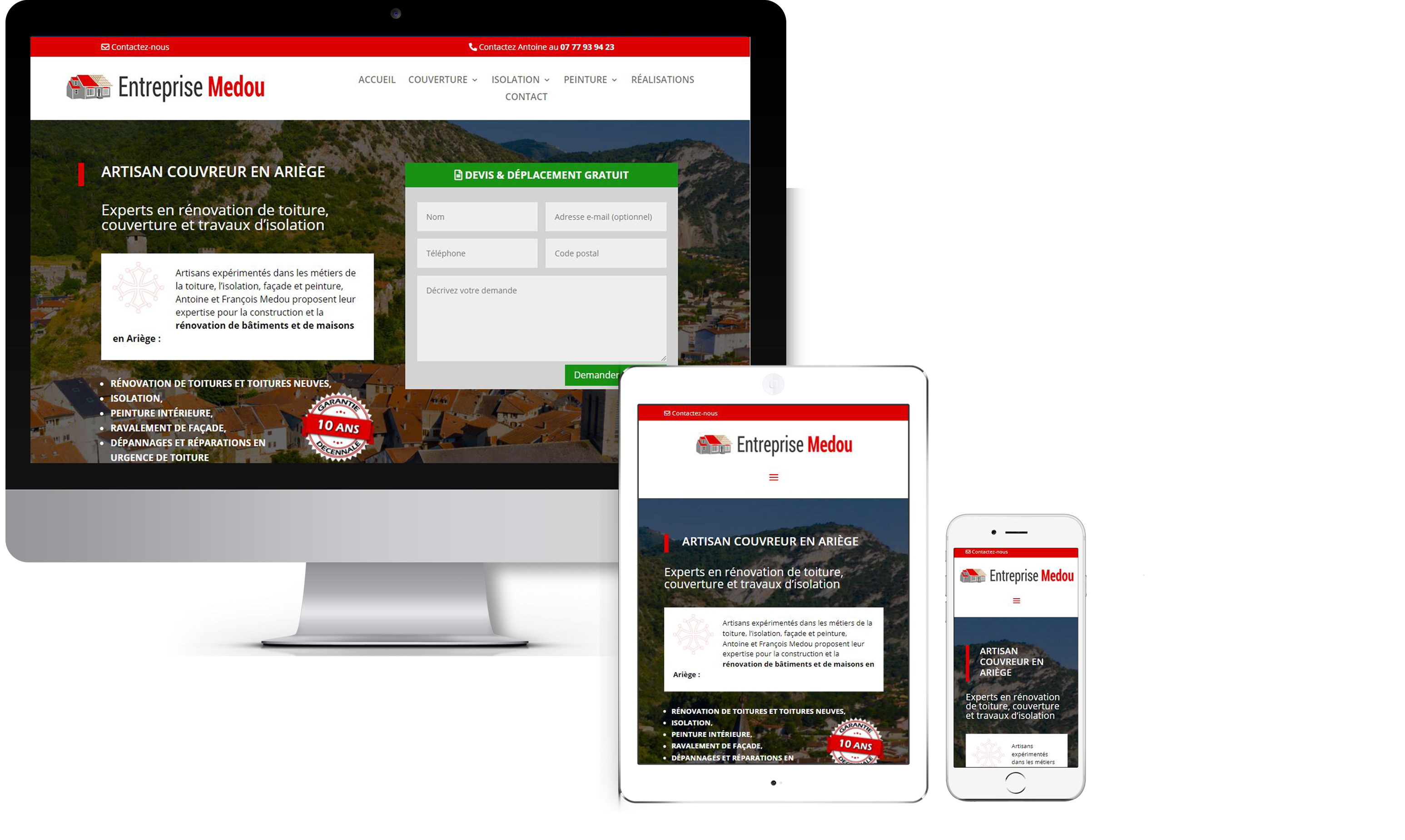 Site Internet Medou Artisans responsive design