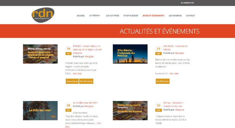Site web Association Réseau Dirigeants