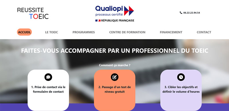 Site web Réussite TOEIC