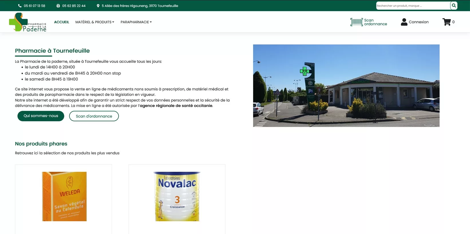 Site web Pharmacie de la Paderne